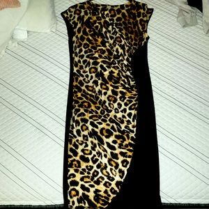 XL ruched cheetah print dress